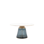 Seville Fluted Marble Top Coffee Table | Blue