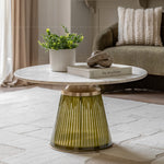 Seville Fluted Marble Top Coffee Table | Dusk