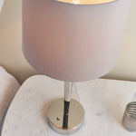 Syon Table Lamp | Bright Nickel/Mink