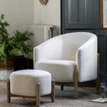 Tindon Curve Fabric Footstool | Natural