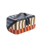Men's Vegan Leather Flat Lay Wash Bag | Retro Stripe | Large