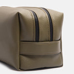 Men's Vegan Leather Travel Wash Bag | Green | Large