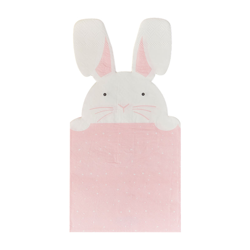 Peeking Easter Bunny Napkins | Pink & White | Set of 16