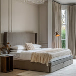 Halstead Bed Frame with Drawer | Taupe