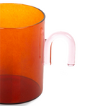 Arch Handled Glass Mug | Amber & Pink