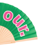 'Bonjour' Hand Fan | Green