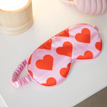 Eye Mask | Hearts | Red & Pink