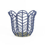 Flower Storage Basket | Blue Wicker