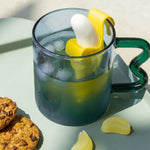 Wave Handled Glass Mug | Sapphire