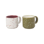 The Simon Ceramic Espresso Cups | Cream & Olive Splatter | Set of 2