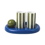 The Lily Mae Ceramic Tequila Shot Glass Set | Cobalt & Olive