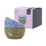 The Bella Dipping Bowls | Blue & Olive Splatter | Set of 2