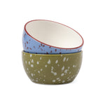 The Bella Dipping Bowls | Blue & Olive Splatter | Set of 2