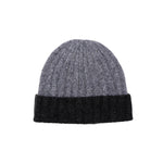 Men's Ribbed Colour Block Beanie Hat | Grey/Black