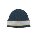 Men's Ribbed Colour Block Beanie Hat | Teal/Grey