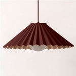 Large Pleat Ceiling Pendant Light | Emma Gurner Collection | Burgundy