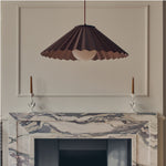 Large Pleat Ceiling Pendant Light | Emma Gurner Collection | Burgundy