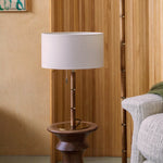 Wooden Disk Table Lamp | Brass