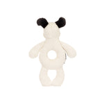 Bashful Black & Cream Puppy Ring Rattle | Baby Jellycat