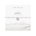 Birthstone A Little 'April' Rock Crystal Bracelet | Silver Plated