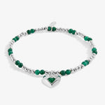 Birthstone A Little 'May' Green Agate Bracelet | Silver Plated
