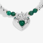 Birthstone A Little 'May' Green Agate Bracelet | Silver Plated