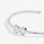 Infinity Bangle Bracelet Bar | Silver Plated