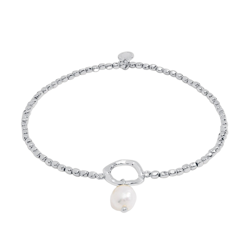 Solaria Baroque Pearl Loop Bracelet | Silver Plated