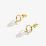 Solaria Baroque Pearl Loop Hoop Earrings | Gold Plated