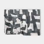 Abstract Block Scarf | Light Navy with Silver Foil