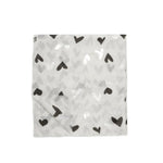 Abstract Heart Print Foil Scarf | Grey/Silver