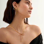 Amelie Waterproof Bow Necklace | Gold Plated