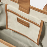 Capri Canvas Tote Bag | Tan & Off White