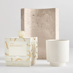 Ceramic Sentiment Candle | Happy Birthday | Blackberry Noir