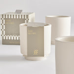 Ceramic Sentiment Candle | Happy Home | Blackberry Noir