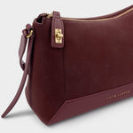 Charlbury Suedette Crossbody Bag | Cherry