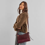 Charlbury Suedette Crossbody Bag | Cherry