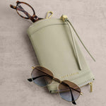 Clip-On Vegan Leather Sunglasses Case | Green Mist