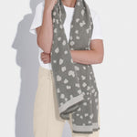 Dalmatian Print Blanket Scarf | Grey
