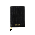 Faux Croc Travel Passport Cover | Say Yes To Adventures | Black