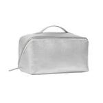 Patent Crackle Fold-Out Makeup & Wash Bag | Silver | Large