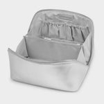 Patent Crackle Fold-Out Makeup & Wash Bag | Silver | Large