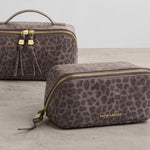 Fold-Out Make Up Bag with Mirror | Leopard Print