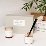 'Friend' Mini Votive & Reed Diffuser Gift Set | English Pear & White Tea