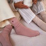 Gift Boxed Knitted Heart Socks | Blush Pink
