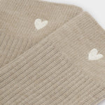 Gift Boxed Knitted Heart Socks | Taupe