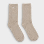 Gift Boxed Fluffy Star Socks | Taupe
