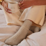 Gift Boxed Fluffy Star Socks | Taupe