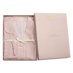 Gift Boxed Pyjama Set | Stripe Print | Pink & White | Large
