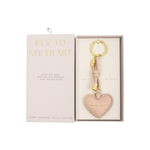 'Key To My Heart' Gift Boxed Keyring | Nude Pink